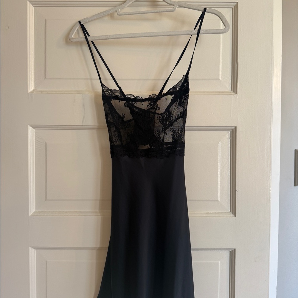 Free People Black Lace Chemise